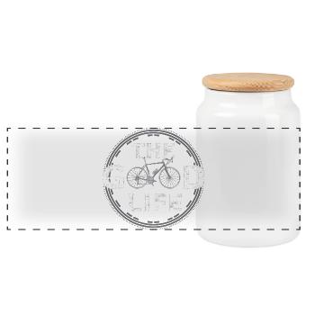 La belle vie - Boîte à biscuits avec couvercle en bois - blanc - Devant