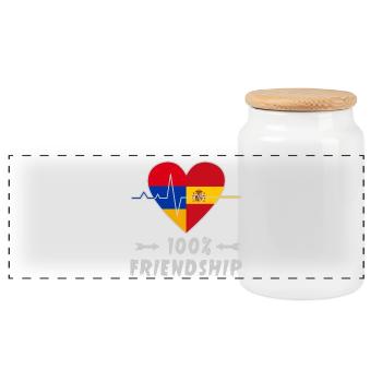 L'Arménie et l'Espagne : amitié à 100 % - Boîte à biscuits avec couvercle en bois - blanc - Devant