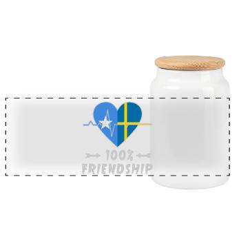 100 % amitié entre la Somalie et la Suède - Boîte à biscuits avec couvercle en bois - blanc - Devant