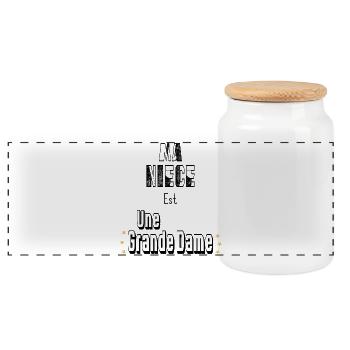 Ma Nièce Est Une Grande Dame - Boîte à biscuits avec couvercle en bois - blanc - Devant