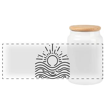 Soleil et mer – Une interaction harmonieuse - Boîte à biscuits avec couvercle en bois - blanc - Devant