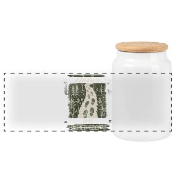Natur heilt schritt für schritt- Motivation - Panorama Keksdose mit Holzdeckel - Weiß - Vorne