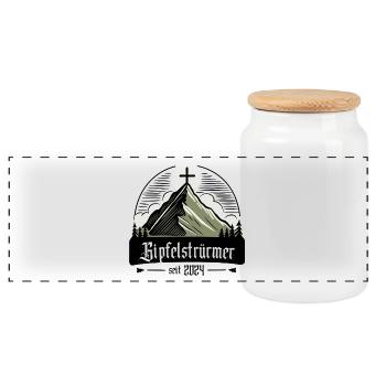 Randonneurs du sommet - Alpinistes 2024 - Boîte à biscuits avec couvercle en bois - blanc - Devant