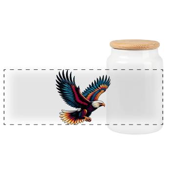 Aigle - Boîte à biscuits avec couvercle en bois - blanc - Devant