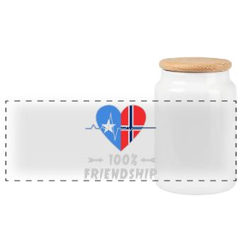 Somalia und Norwegen 100% Freundschaft - Panorama Keksdose mit Holzdeckel - Weiß - Vorne