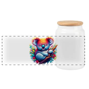 Koala - Boîte à biscuits avec couvercle en bois - blanc - Devant