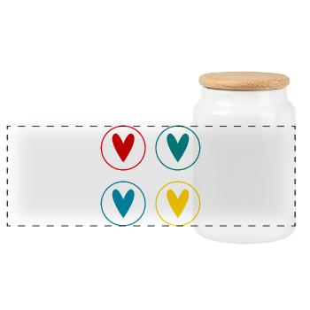 LIEBE. PAAR. GERADE VERHEIRATET. Junggesellinnenabschied. VALENTINSTAG. - Panorama Keksdose mit Holzdeckel - Weiß - Vorne