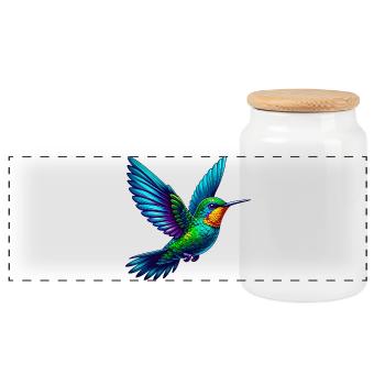 Colibri - Boîte à biscuits avec couvercle en bois - blanc - Devant