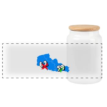 Région Nord pas de calais - Boîte à biscuits avec couvercle en bois - blanc - Devant