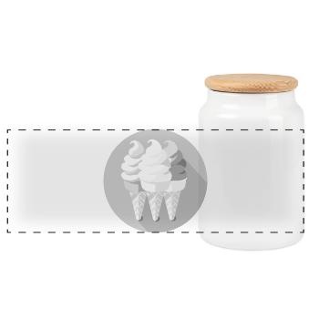Gaufres glacées - Boîte à biscuits avec couvercle en bois - blanc - Devant