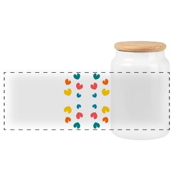 HEART. NOEL. CHRISTMAS. HEARTS. HEART. FATHER's DAY - Panoramic Cookie Jar with Wooden Lid - white - Front