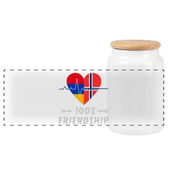 L'Arménie et la Norvège : amitié à 100 % - Boîte à biscuits avec couvercle en bois - blanc - Devant
