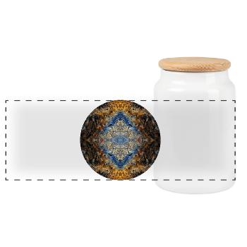 Mandala de la nature dans la galerie de guérison par le sel à Berchtesgaden - Boîte à biscuits avec couvercle en bois - blanc - Devant