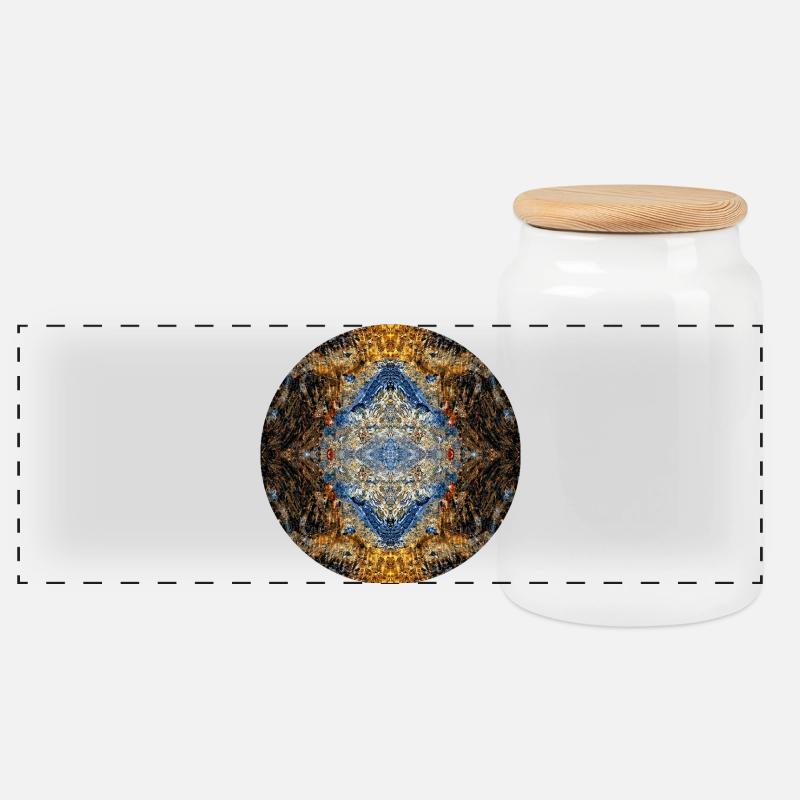 Mandala de la nature dans la galerie de guérison par le sel à Berchtesgaden - Boîte à biscuits avec couvercle en bois - blanc