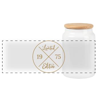 Limited Edition 1975 - Panorama Keksdose mit Holzdeckel - Weiß - Vorne