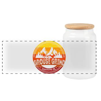 Grouse Grind Vancouver BC Canada Sentier de randonnée Moun - Boîte à biscuits avec couvercle en bois - blanc - Devant