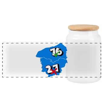 Région Haute-Normandie - Boîte à biscuits avec couvercle en bois - blanc - Devant