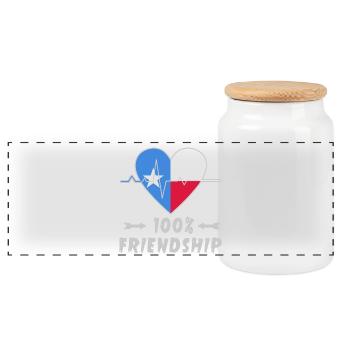 Somalia and Poland 100% friendship - Panoramic Cookie Jar with Wooden Lid - white - Front