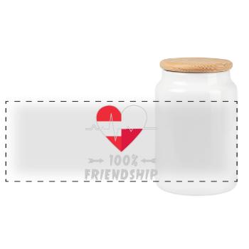 L'Autriche et la Pologne : amitié à 100 % - Boîte à biscuits avec couvercle en bois - blanc - Devant