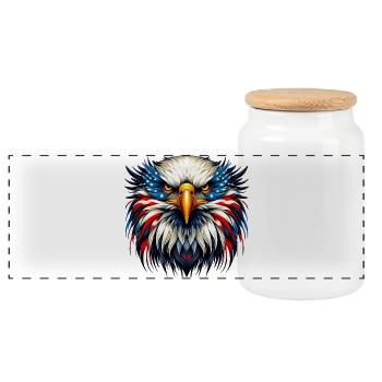 Aigle - Boîte à biscuits avec couvercle en bois - blanc - Devant