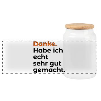 EIGENLOB KOMPLIMENTE - Panorama Keksdose mit Holzdeckel - Weiß - Vorne
