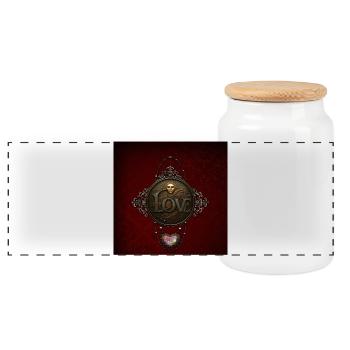 L’emblème de l’amour - Boîte à biscuits avec couvercle en bois - blanc - Devant