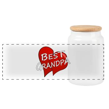 BEST GRANDPA - Panorama Keksdose mit Holzdeckel - Weiß - Vorne