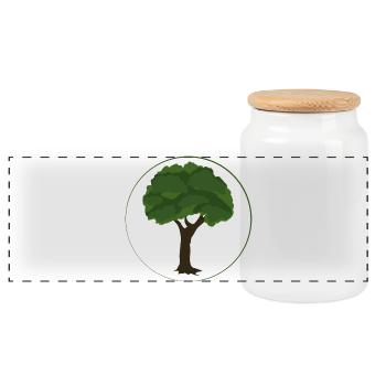 Arbre - Boîte à biscuits avec couvercle en bois - blanc - Devant