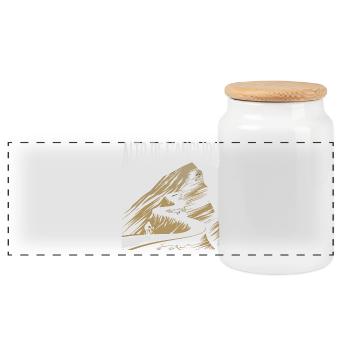 Montée de l’Alto de L’Angliru - Boîte à biscuits avec couvercle en bois - blanc - Devant