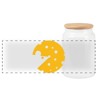 Käse oder eine Maus in dieser lustigen optischen Täuschung - Panorama Keksdose mit Holzdeckel - Weiß - Vorne