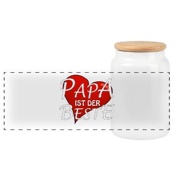 PAPA EST LE MEILLEUR - Boîte à biscuits avec couvercle en bois - blanc - Devant
