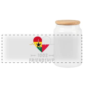 100 % amitié entre le Ghana et la Pologne - Boîte à biscuits avec couvercle en bois - blanc - Devant