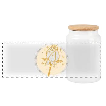 In memory - Panoramic Cookie Jar with Wooden Lid - white - Front