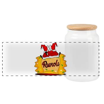 Raviolis du Père Noël - Boîte à biscuits avec couvercle en bois - blanc - Devant