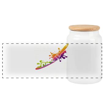 Dormir Manger Créer Répéter - Boîte à biscuits avec couvercle en bois - blanc - Devant