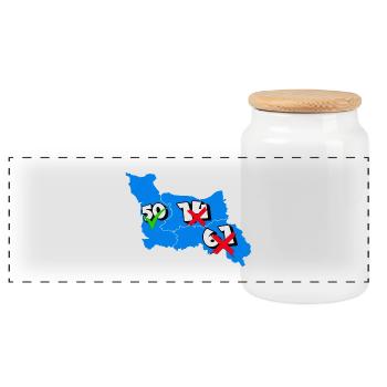 Région basse normandie - Boîte à biscuits avec couvercle en bois - blanc - Devant
