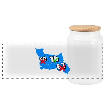 Région basse normandie - Boîte à biscuits avec couvercle en bois - blanc - Devant