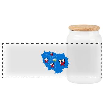 Région île de france - Boîte à biscuits avec couvercle en bois - blanc - Devant