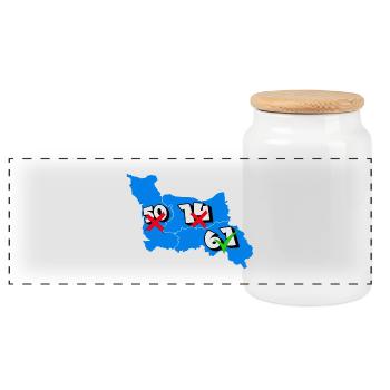 Région basse normandie - Boîte à biscuits avec couvercle en bois - blanc - Devant