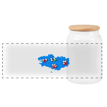 Région bretagne - Boîte à biscuits avec couvercle en bois - blanc - Devant
