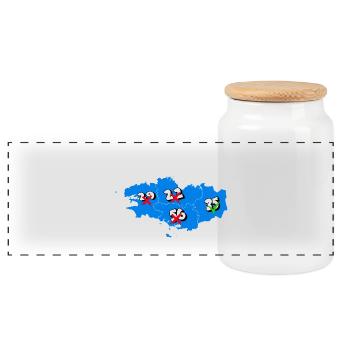 Région Bretagne - Boîte à biscuits avec couvercle en bois - blanc - Devant