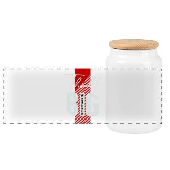 Think big! - Panoramic Cookie Jar with Wooden Lid - white - Front