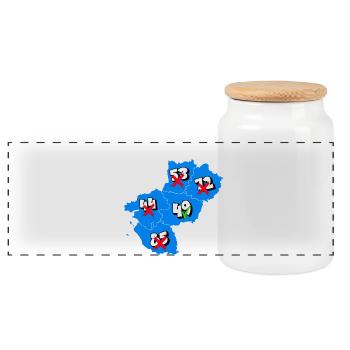 Région pays de la loire - Boîte à biscuits avec couvercle en bois - blanc - Devant