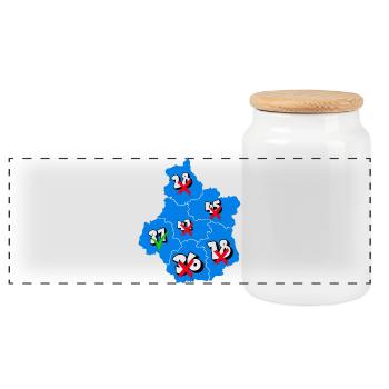 Région centre - Boîte à biscuits avec couvercle en bois - blanc - Devant