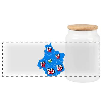 Région centre - Boîte à biscuits avec couvercle en bois - blanc - Devant