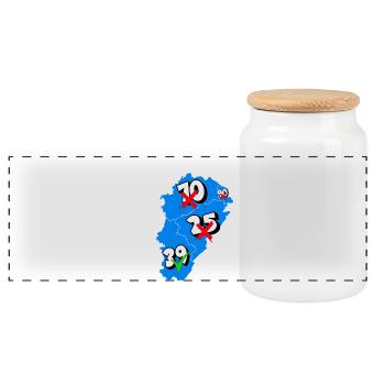 Région franche comté - Boîte à biscuits avec couvercle en bois - blanc - Devant