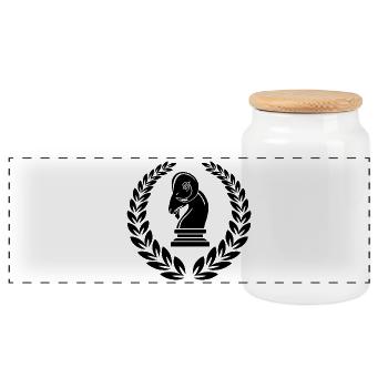 Heidrun - Panoramic Cookie Jar with Wooden Lid - white - Front