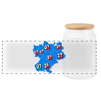 Région rhône alpes - Boîte à biscuits avec couvercle en bois - blanc - Devant