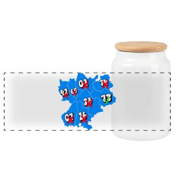 Région Rhône-Alpes - Boîte à biscuits avec couvercle en bois - blanc - Devant