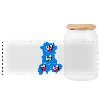 Région Auvergne - Boîte à biscuits avec couvercle en bois - blanc - Devant